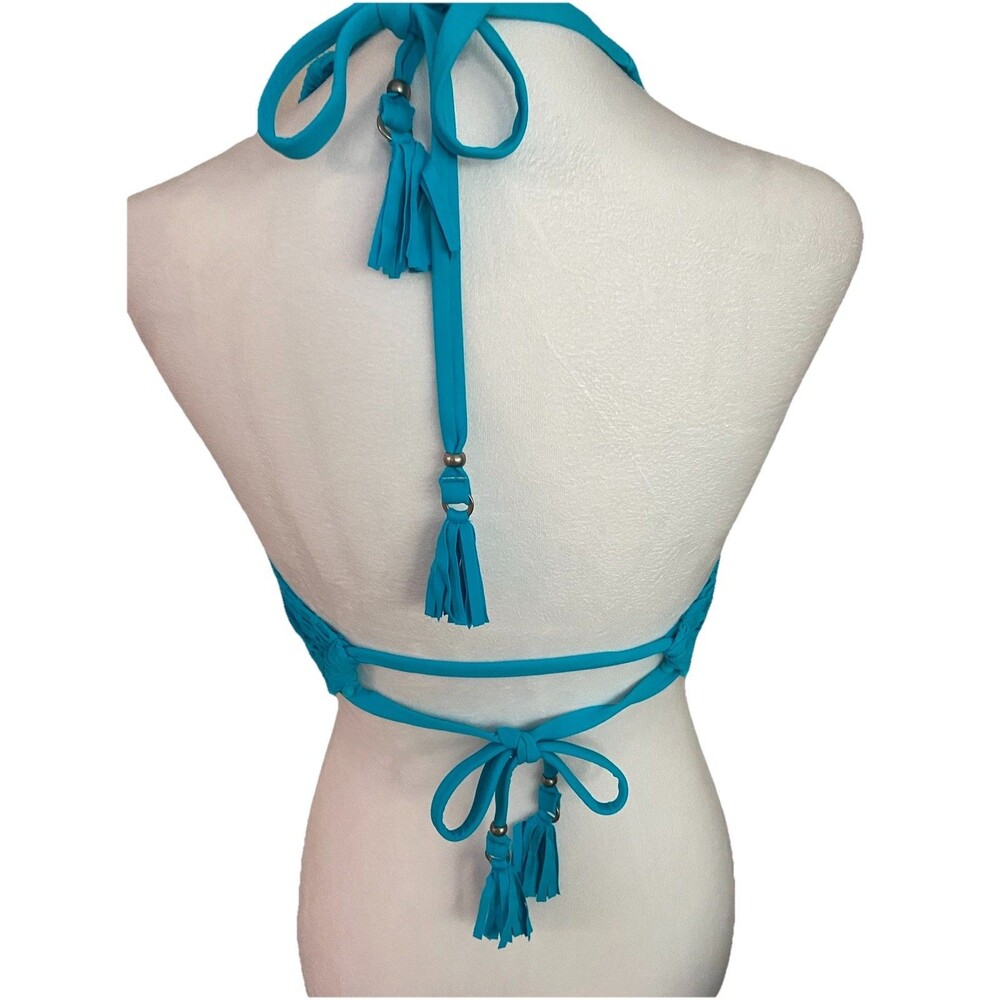 Nwt Coco Reef Turquoise Bra Sized Swim Top 36/38C Adjustable Ties - Picture 6 of 16